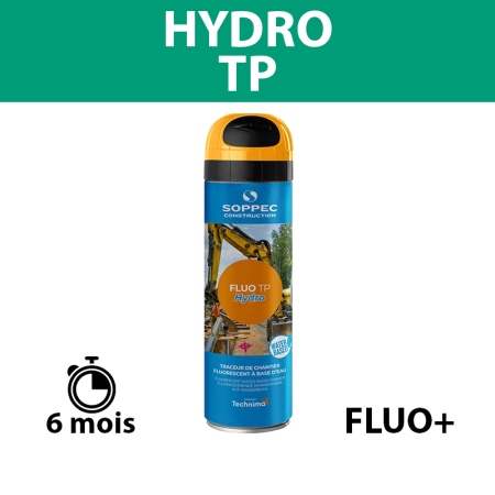 Traceur de chantier à l'eau très fluorescent FLUO TP HYDRO Orange SOPPEC