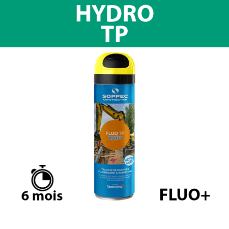 Traceur de chantier à l'eau très fluorescent FLUO TP HYDRO Jaune SOPPEC