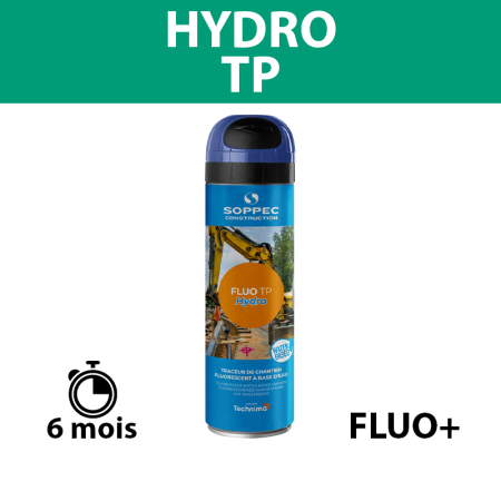Traceur de chantier à l'eau très fluorescent FLUO TP HYDRO Bleu SOPPEC