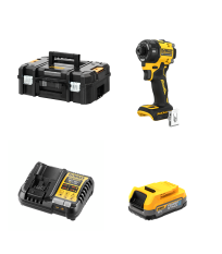 Visseuse à chocs hydraulique 18V DCF870NT-XJ + 1 batterie 18V 1,7 Ah PowerStack + 1 Chargeur DCB1104-QW DEWALT