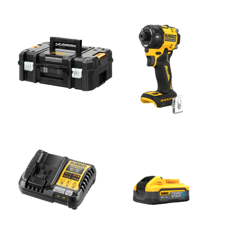 Visseuse à chocs hydraulique 18V DCF870NT-XJ + 1 batterie 18V 5 Ah PowerStack + 1 Chargeur DCB1104-QW DEWALT