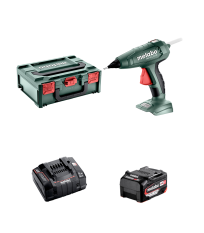 Pistolet à colle sans fil 18V HK 18 LTX 20 + 1 batterie 18V 5,2 Ah + Chargeur rapide ASC 145 METABO