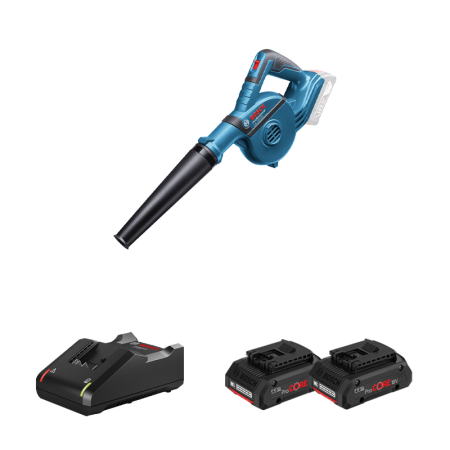 Souffleur GBL 18V-120 + 2 batteries Procore 18V 4 Ah + 1 chargeur GAL 18V-40 BOSCH