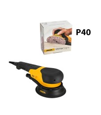 Ponceuse rotative Ø150mm DEROS RS 600 en coffret + 50 abrasifs Ultimax Ligno Ø150 P40 MIRKA