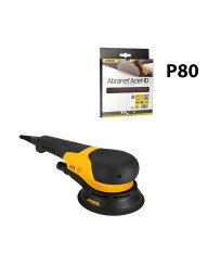 Ponceuse rotative Ø150mm DEROS RS 600 en coffret + 25 Abranet Ace HD Ø150 P80 MIRKA