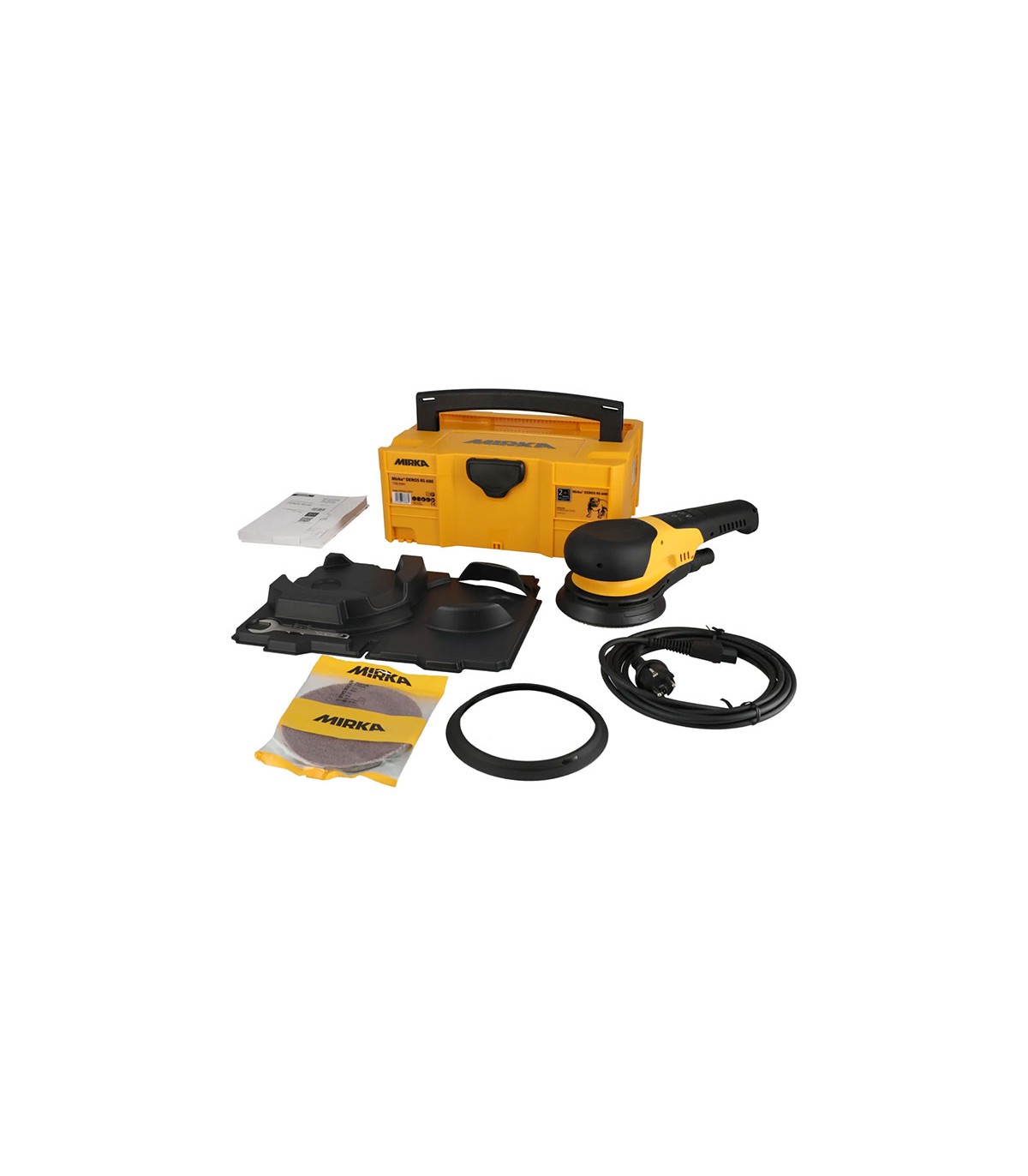 Ponceuse rotative Ø150mm DEROS RS 600 en coffret + 25 Abranet Ace HD Ø150 P80 MIRKA