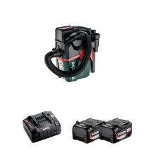 Aspirateur 18V AS 18 L PC Compact + 2 batteries 18V 5,2 Ah + Chargeur rapide ASC 145 METABO