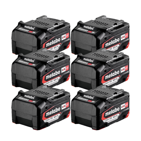 Pack de 6 batteries Li-Power 18V 4 Ah METABO