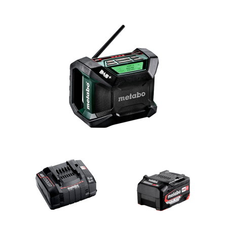 Radio de chantier 12/18V R 12-18 DAB+ BT + 1 batterie 18V 5,2 Ah + Chargeur rapide ASC 145 METABO