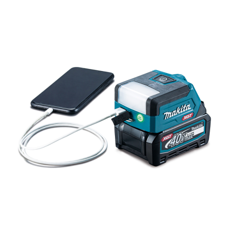 Lampe sur batterie 40V 300lx DEAML011G + 2 batteries 40V 4 Ah + chargeur rapide DC40RA MAKITA