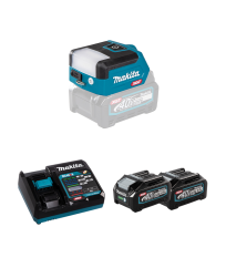 Lampe sur batterie 40V 300lx DEAML011G + 2 batteries 40V 4 Ah + chargeur rapide DC40RA MAKITA
