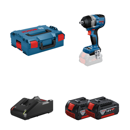 Boulonneuse / Visseuse à chocs GDS 18V-750 C + 2 batteries GBA 18V 4 Ah + Chargeur GAL 18V-40 BOSCH