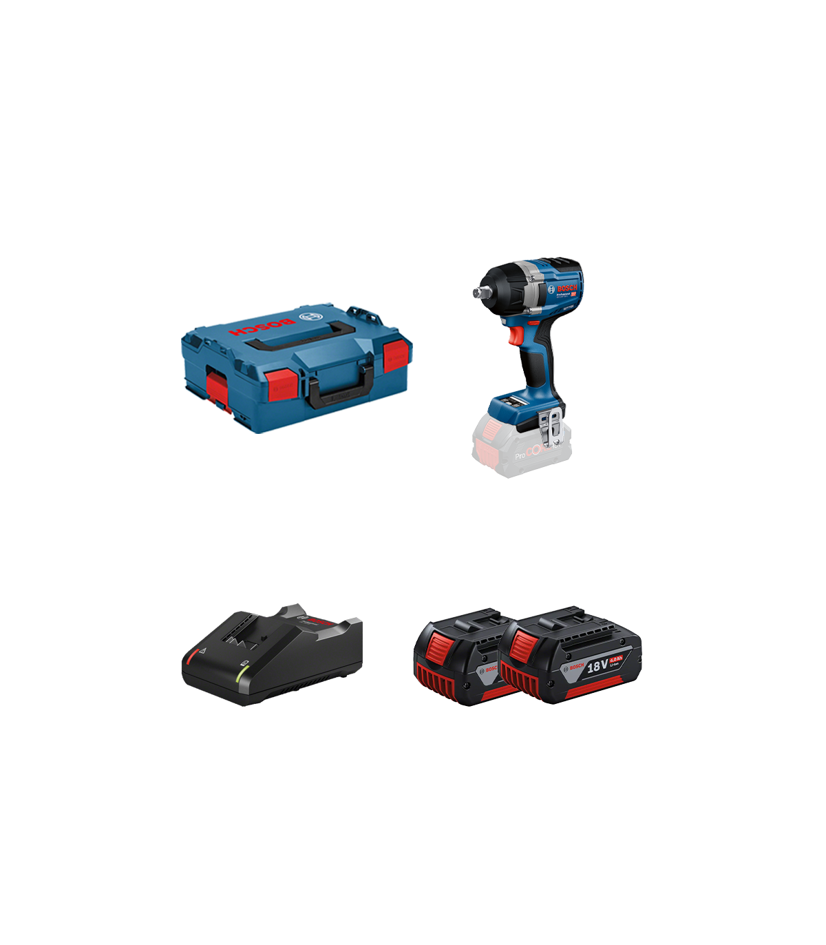 Boulonneuse / Visseuse à chocs GDS 18V-750 C + 2 batteries GBA 18V 4 Ah + Chargeur GAL 18V-40 BOSCH