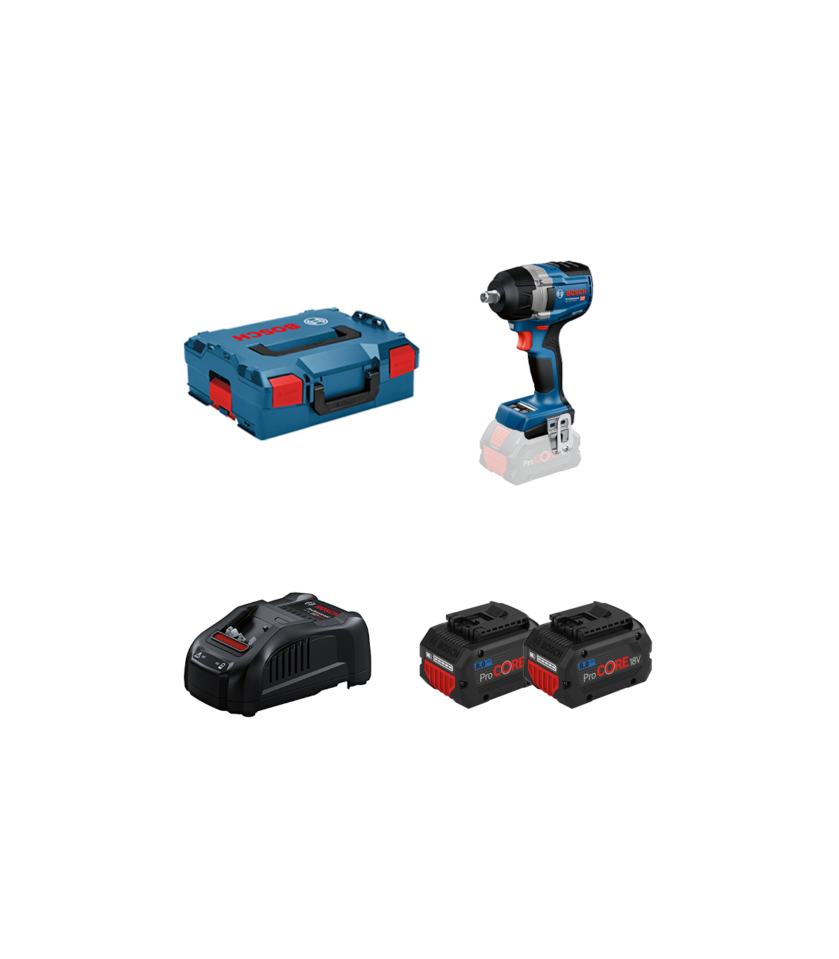 Boulonneuse / Visseuse à chocs GDS 18V-750 C + 2 batteries ProCore 18V 8 Ah + Chargeur GAL 1880 CV BOSCH