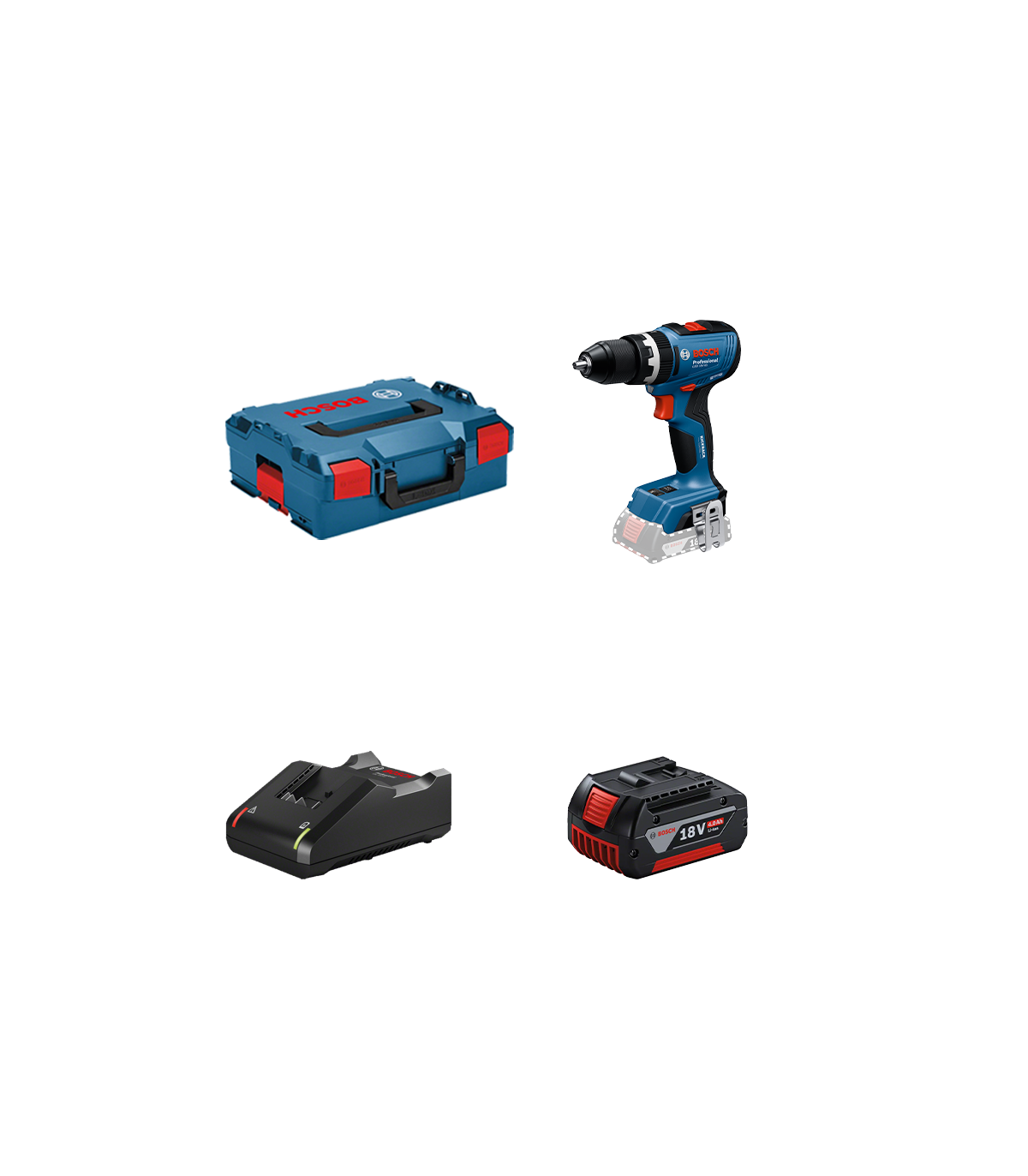 Perceuse-visseuse à percussion GSB 18V-65 + 1 batterie GBA 18V 4 Ah + Chargeur GAL 18V-40 BOSCH
