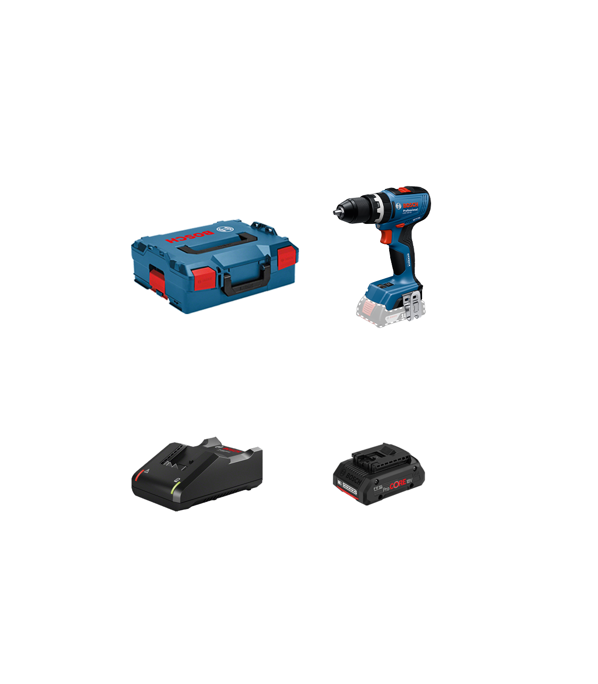 Perceuse-visseuse à percussion GSB 18V-65 + 1 batterie ProCore 18V 4 Ah + Chargeur GAL 18V-40 BOSCH