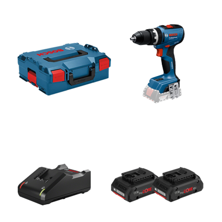 Perceuse-visseuse à percussion GSB 18V-65 + 2 batteries ProCore 18V 4 Ah + Chargeur GAL 18V-40 BOSCH
