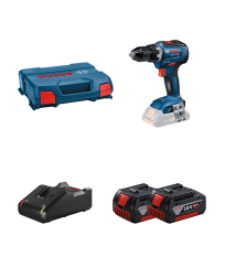 Perceuse-visseuse GSR 18V-55 en coffret L-CASE + 2 batteries GBA 18V 4 Ah + Chargeur GAL 18V-40 BOSCH