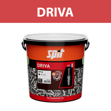 Seau 500 chevilles de fixation légère DRIVA VIS TÊTE PLATE TP12 SPIT