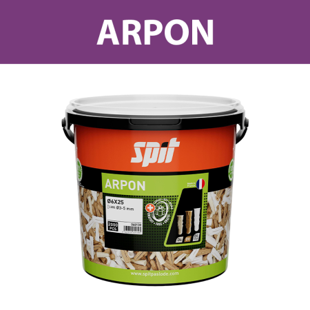Seau 2000 chevilles de fixation légère ARPON 6x25 SPIT
