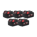 Pack de 5 batteries M18 B5 18V 5 Ah MILWAUKEE