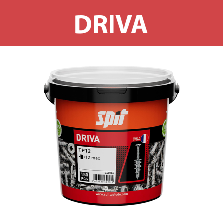 Seau 150 chevilles de fixation légère DRIVA VIS TÊTE PLATE TP12 SPIT