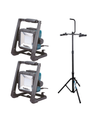 Lot de 2 Projecteurs de chantier LED DML805 + Trépied MAKITA