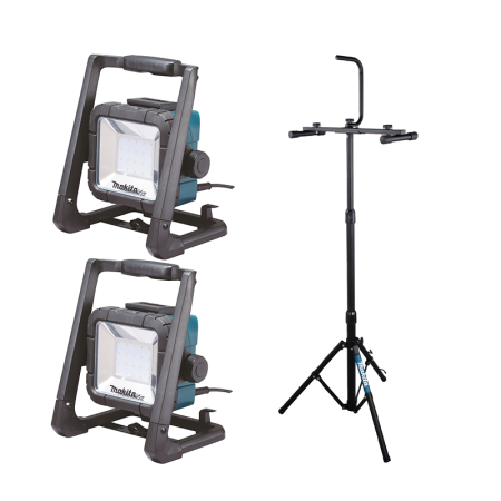 Lot de 2 Projecteurs de chantier LED DML805 + Trépied MAKITA