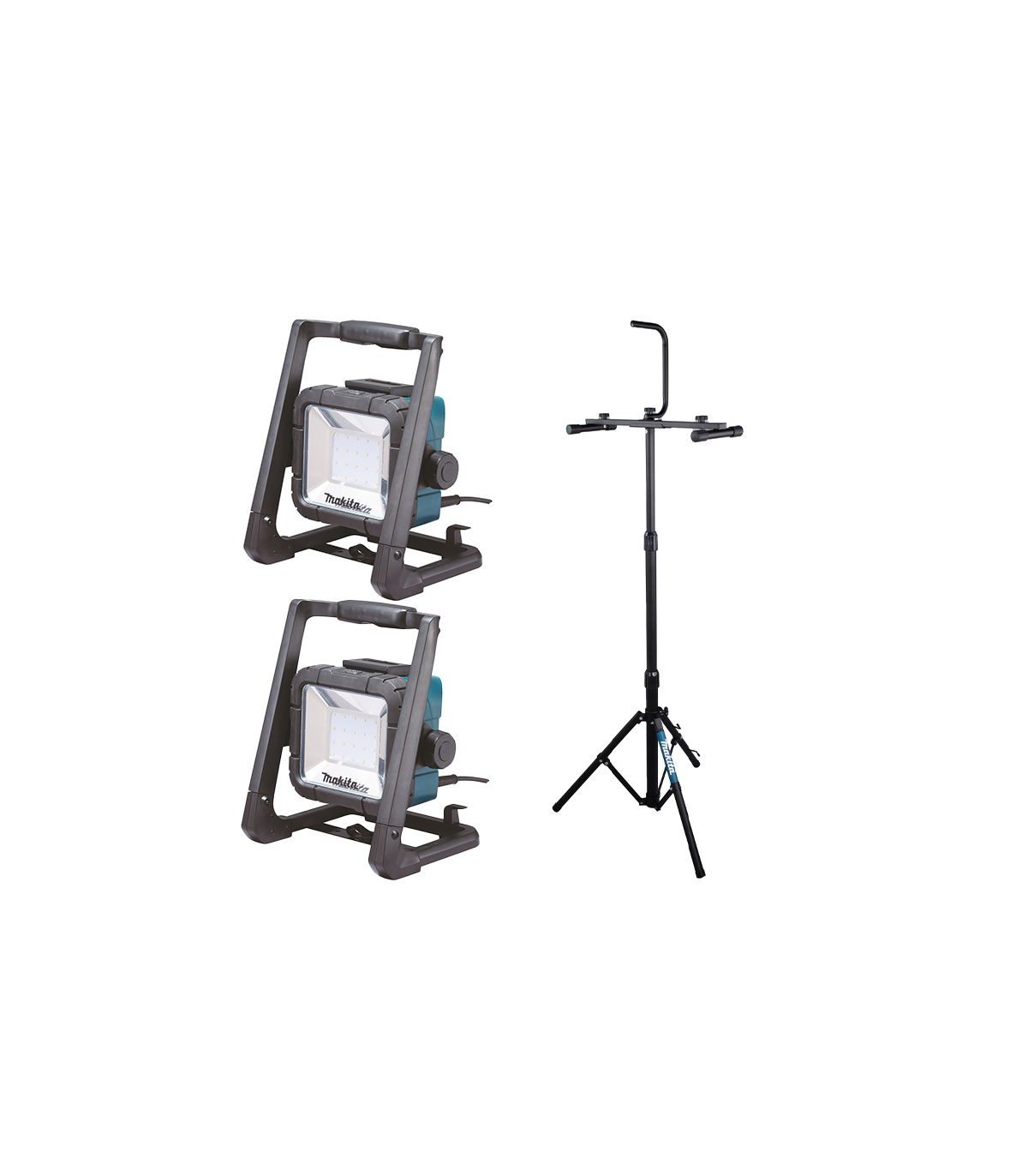 Lot de 2 Projecteurs de chantier LED DML805 + Trépied MAKITA