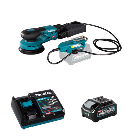 Ponceuse excentrique 40V Ø125 mm BO001CGZ + 1 batterie 40V 4 Ah + chargeur rapide DC40RA MAKITA