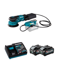 Ponceuse excentrique 40V Ø125 mm BO001CGZ + 2 batteries 40V 4 Ah + chargeur rapide DC40RA MAKITA