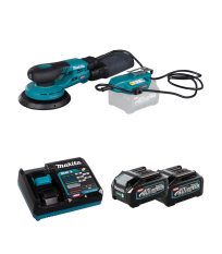 Ponceuse excentrique 40V Ø150 mm BO002CGZ + 2 batteries 40V 4 Ah + chargeur rapide DC40RA MAKITA