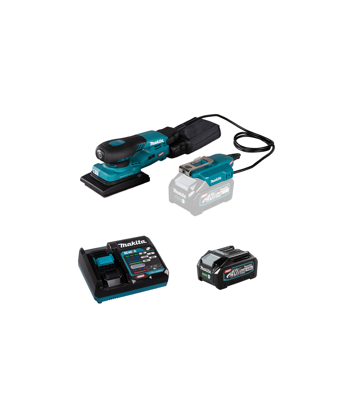 Ponceuse vibrante 40V BO005CGZ + 1 batterie 40V 4 Ah + chargeur rapide DC40RA MAKITA