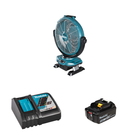 Ventilateur de chantier 18 / 40V LXT-XGT CF003GZ + 1 batterie BL1850B 18V 5 Ah + chargeur rapide DC18RC MAKITA