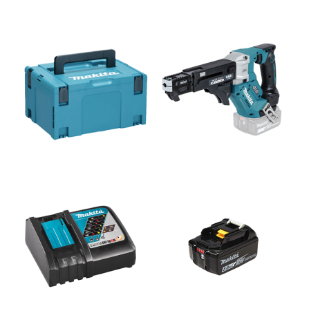 Visseuse automatique 20-41 mm 18V DFR453ZJ + 1 batterie BL1850B 18V 5 Ah + chargeur rapide DC18RC MAKITA
