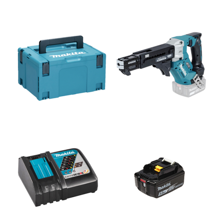 Visseuse automatique 25-55 mm 18V DFR552ZJ + 1 batterie BL1850B 18V 5 Ah + chargeur rapide DC18RC MAKITA