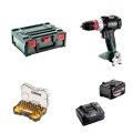 Pack perceuse-visseuse BS 18 LT BL Q + 1 batterie 18V 4 Ah + 1 chargeur rapide ACS 145 + 1 coffret de 30 embouts METABO