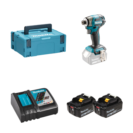 Visseuse à chocs 18V 180 Nm DTD173ZJ + 2 batteries 18V 5 Ah + chargeur DC18RC MAKITA