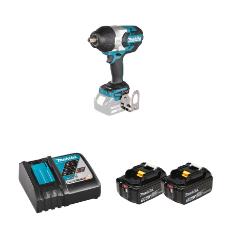 Boulonneuse à chocs 1/2" 18V 1050 Nm DTW1004Z + 2 batteries BL1850B 18V 5 Ah + 1 chargeur rapide DC18RC MAKITA