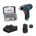 Pack Perceuse-visseuse GSR 12V-15 + 1 batterie 12V 2 Ah + chargeur GAL 12V-40 + coffret d'embouts BOSCH