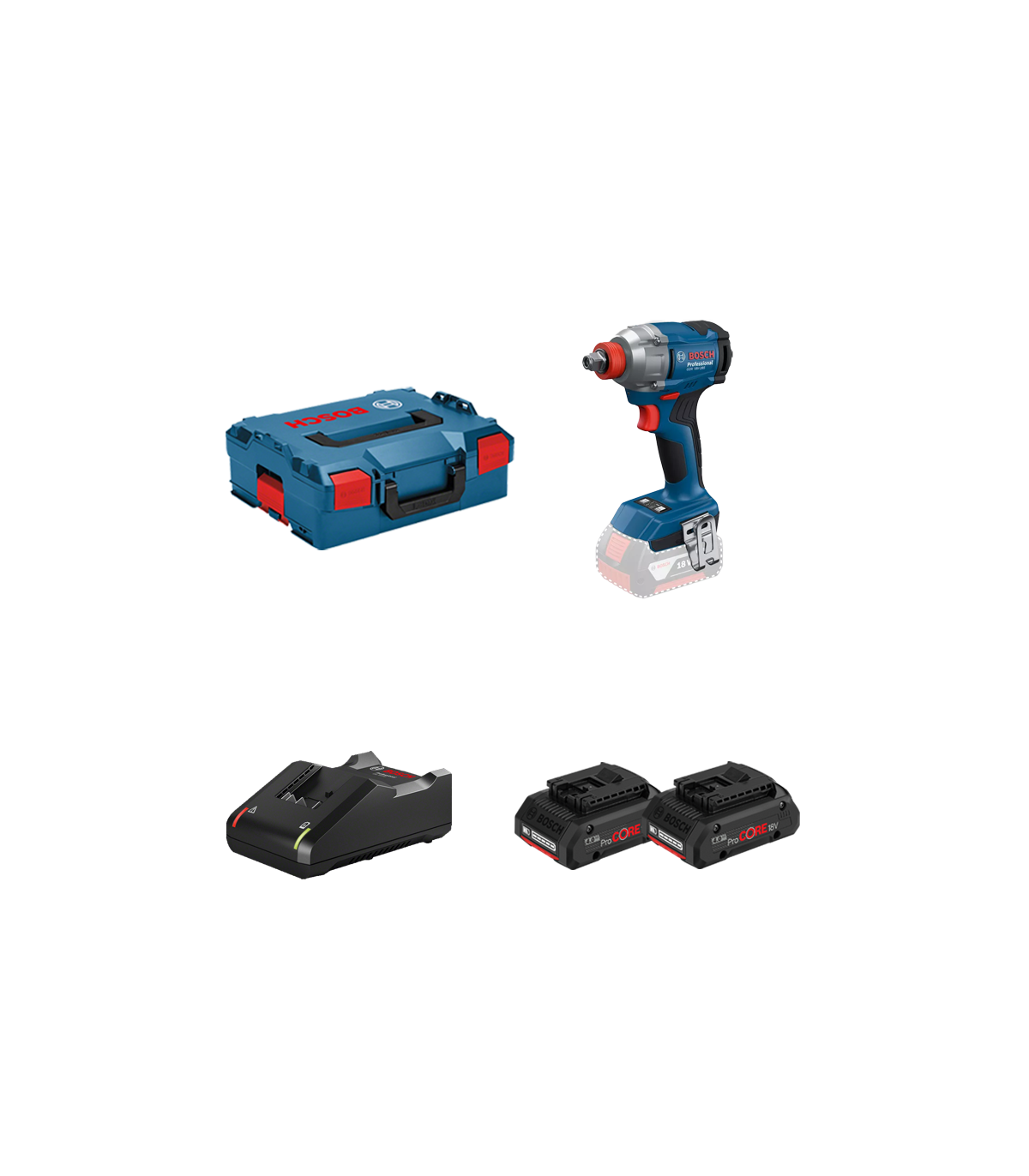 Visseuse à chocs / boulonneuse GDX 18V-285 + 2 batteries Procore 18V 4 Ah + 1 chargeur GAL 18V-40 BOSCH