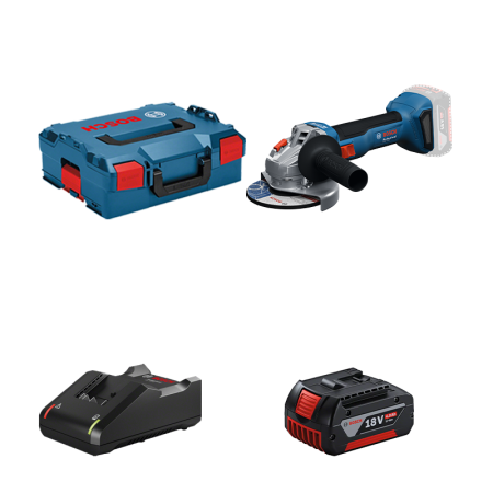 Meuleuse Ø125 mm GWS 18V-8 + 1 batterie GBA 18V 4 Ah + Chargeur GAL 18V-40 BOSCH