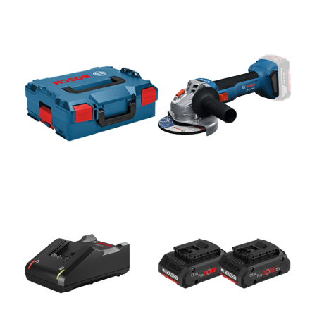 Meuleuse Ø125 mm GWS 18V-8 + 2 batteries ProCore 18V 4 Ah + Chargeur GAL 18V-40 BOSCH