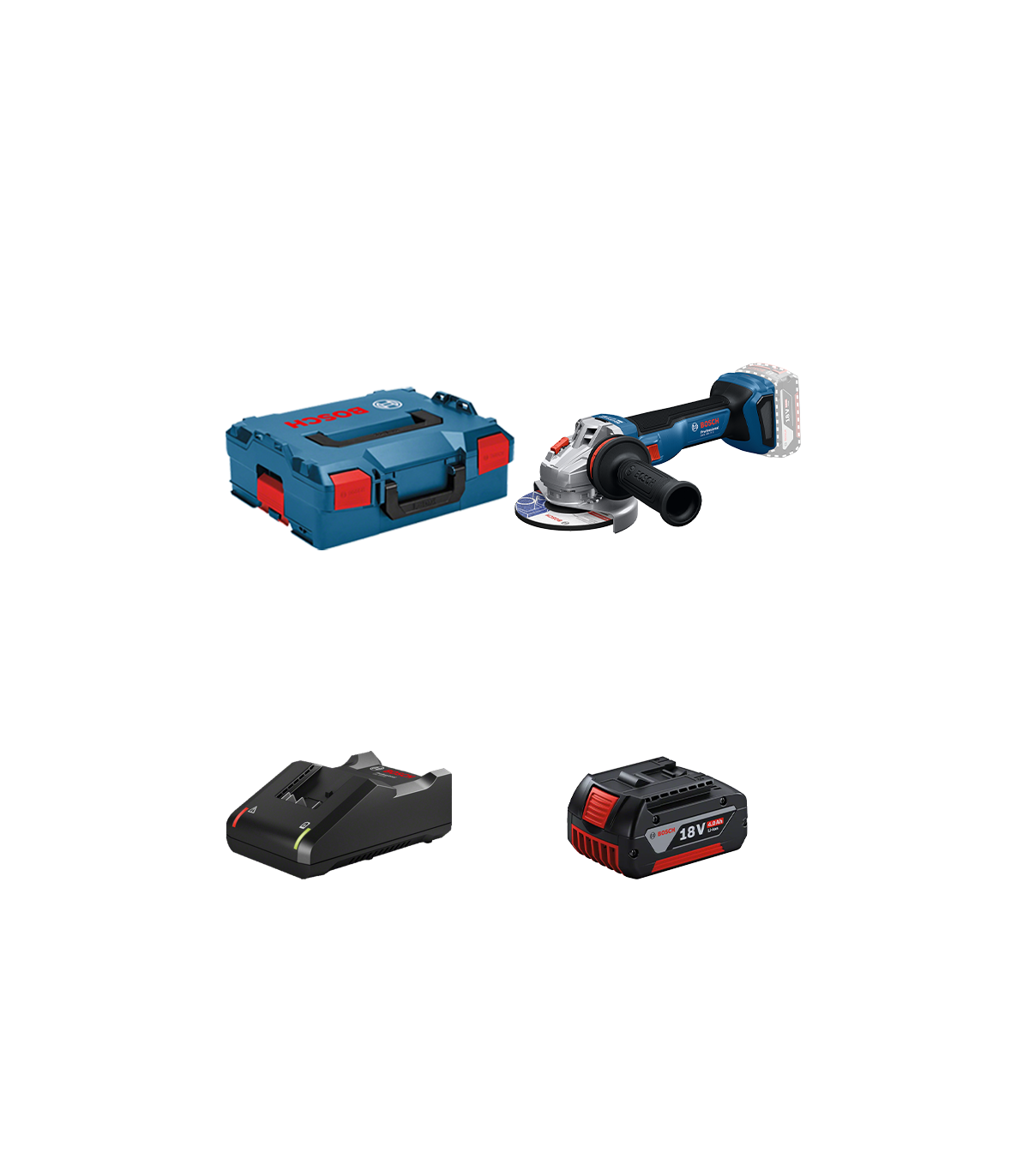 Meuleuse Ø125 mm GWS 18V-11 S + 1 batterie GBA 18V 4 Ah + Chargeur GAL 18V-40 BOSCH