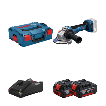 Meuleuse Ø125 mm GWS 18V-11 S + 2 batteries GBA 18V 4 Ah + Chargeur GAL 18V-40 BOSCH