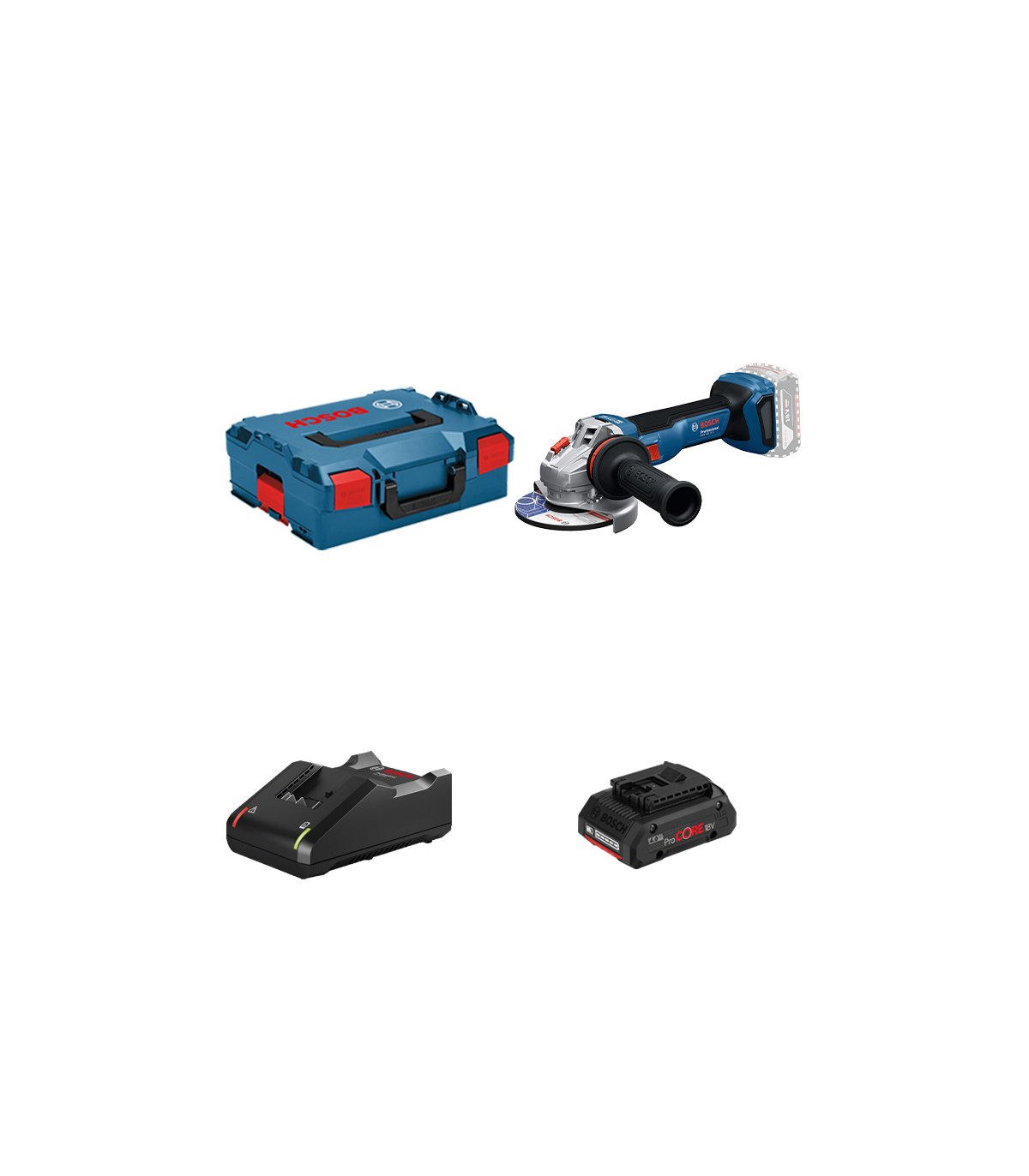 Meuleuse Ø125 mm GWS 18V-11 S + 1 batterie ProCore 18V 4 Ah + Chargeur GAL 18V-40 BOSCH