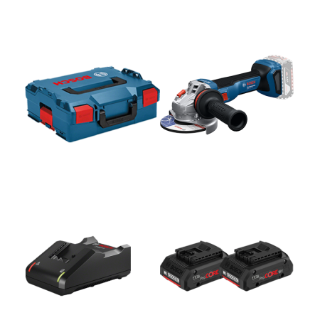 Meuleuse Ø125 mm GWS 18V-11 S + 2 batteries ProCore 18V 4 Ah + Chargeur GAL 18V-40 BOSCH
