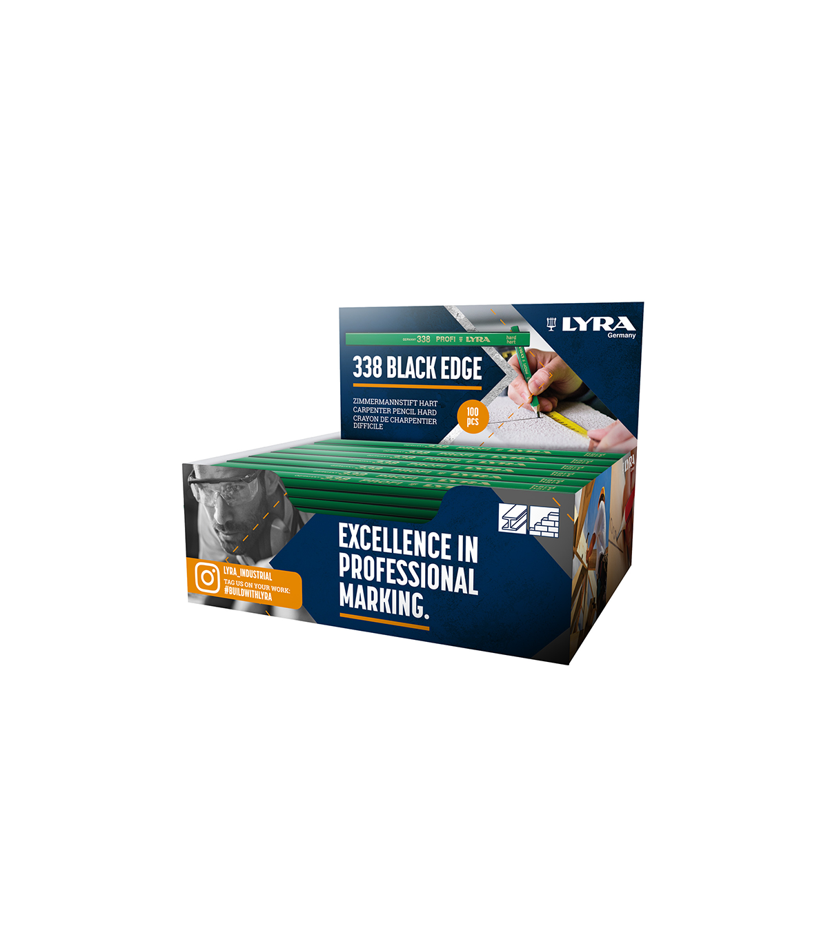 Lot de 100 Crayons de maçon 18cm 338 PROFI 10H LYRA