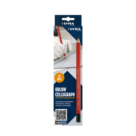 Lot de 12 Crayons universel 2B 24cm ORLOW CELLUGRAPH 1174 LYRA