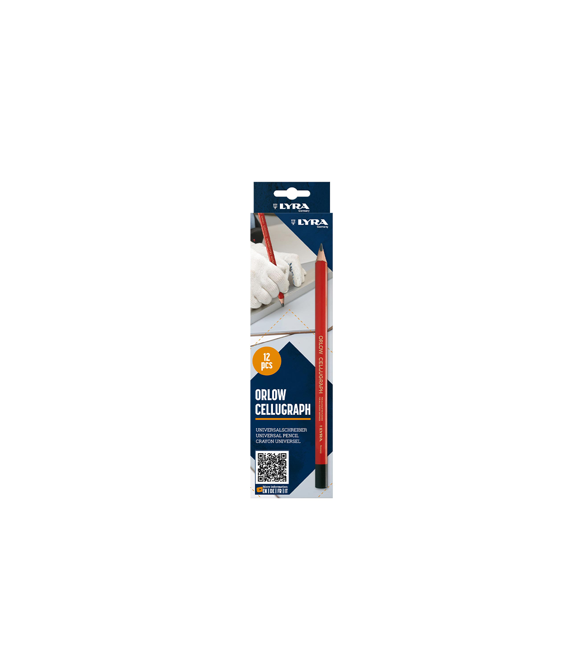 Lot de 12 Crayons universel 2B 24cm ORLOW CELLUGRAPH 1174 LYRA
